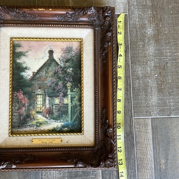 Holly Cottage Marty BELL auténtic original paint 1995 #416/750 8x6 canvas wood - Picture 4 of 8